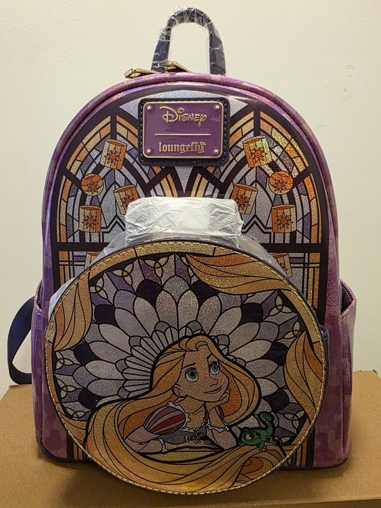 Loungefly Handbags - Disney Loungefly Exclusive Rapunzel Stained Glass Mini Backpack - Purple & Gold